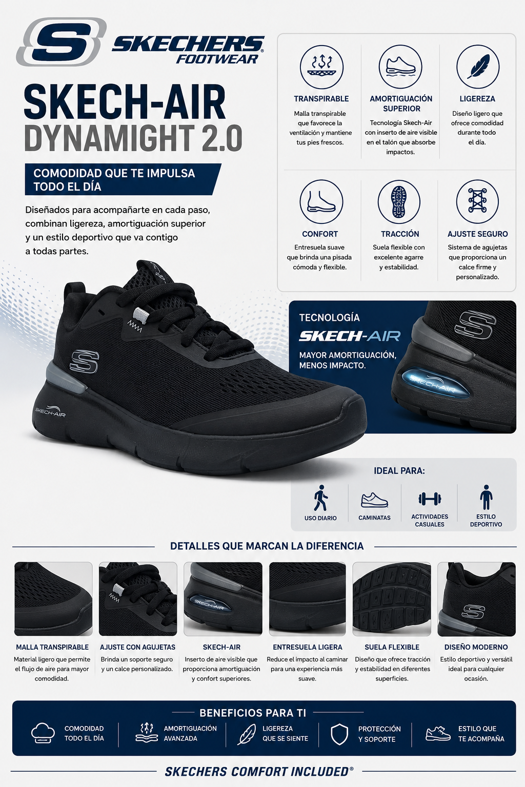 Tenis Skechers Skech-Air Dynamight 2.0 Sport Ligero Mujer 21020MX