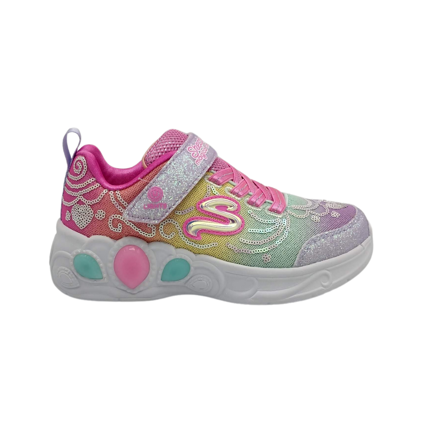 Tenis Skechers S-Lights Princess Wishes para Niña 302686L (17.0-22.0)