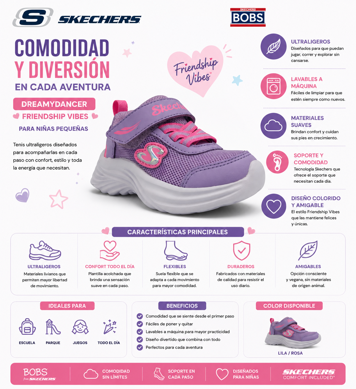 Tenis Skechers Dreamy Dancer-Friendship Vibes Niña 303203N