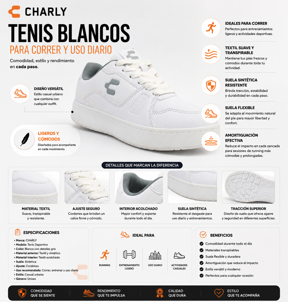 Tenis Charly Casual Cordones Escolar Urbano Hombre 87714