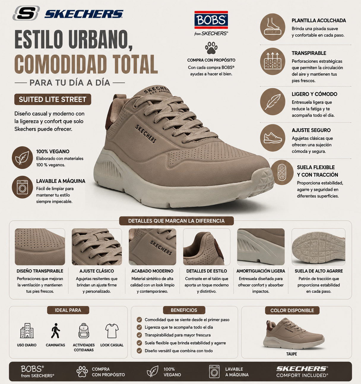 Tenis Skechers Suited Lite Street Contemporane Hombre 183121